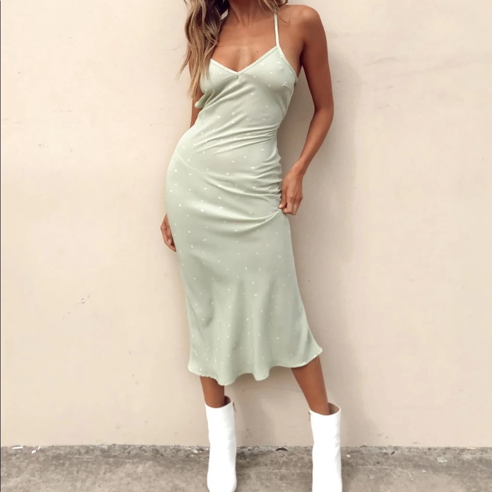 Princess Polly On cloud nine Green Midi Dress
